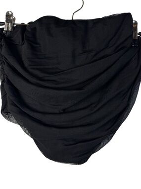 Boutique Black Drape Mesh Strapless Tank Top XS